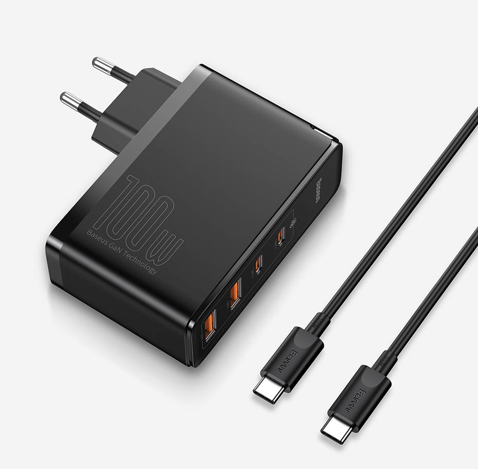 Carregador GaN Pro Carga Rápida 100W USB Tipo C Baseus