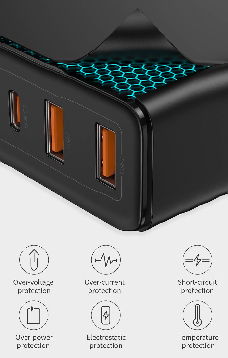 Carregador GaN Pro Carga Rápida 100W USB Tipo C Baseus