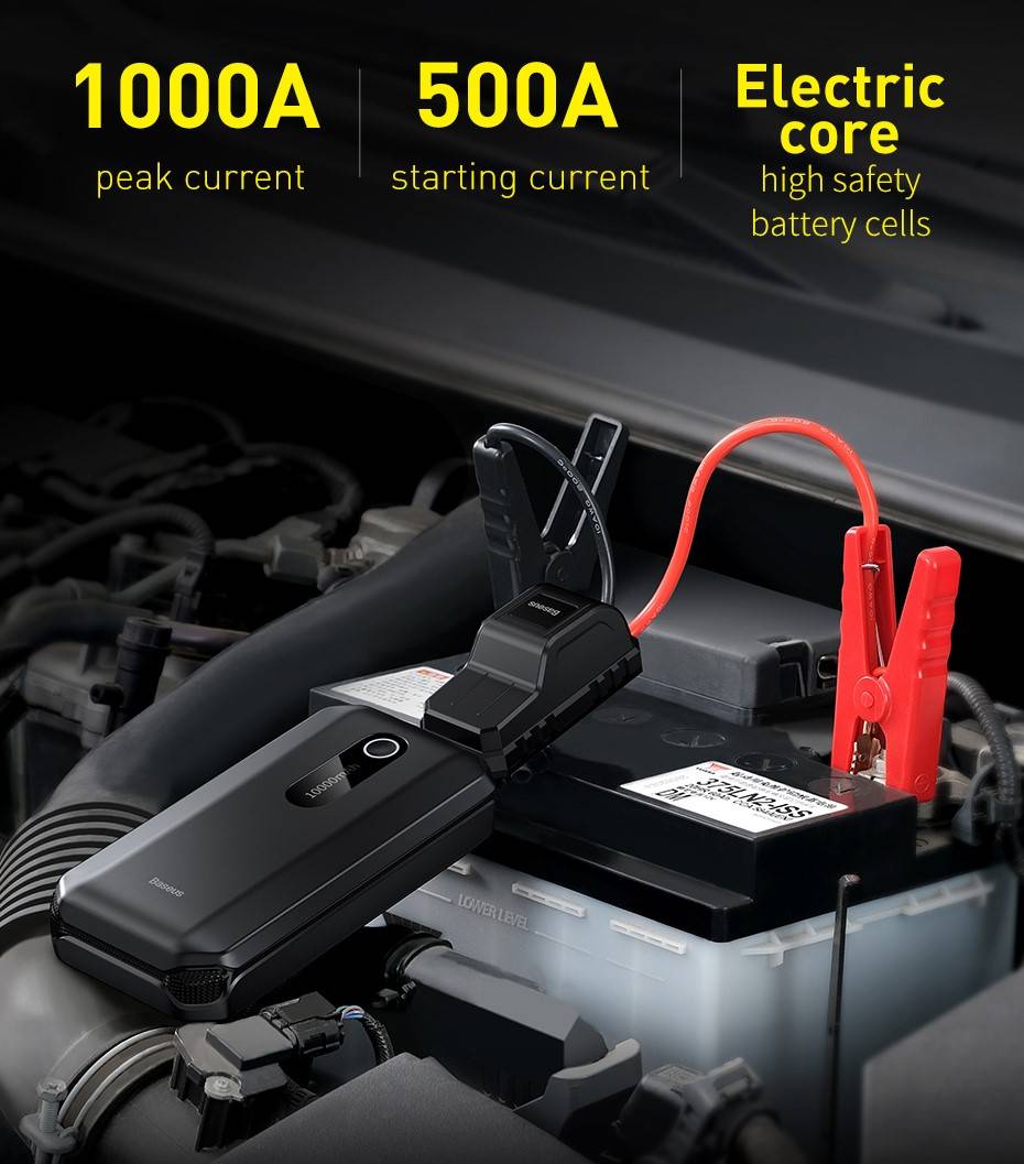 Auxiliar de partida de emergência com display 10000mAh 1000A Baseus