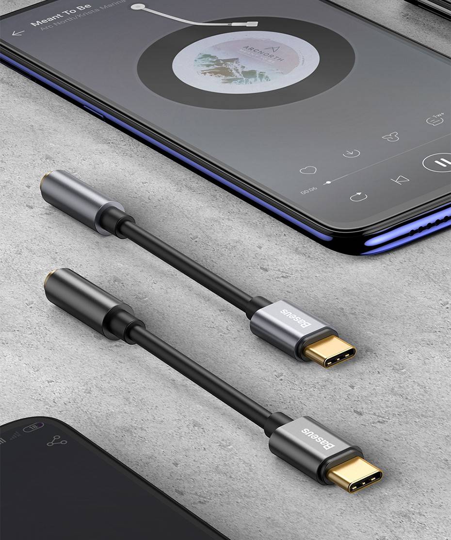 Adaptador de fone de ouvido Tipo C 3,5mm Baseus