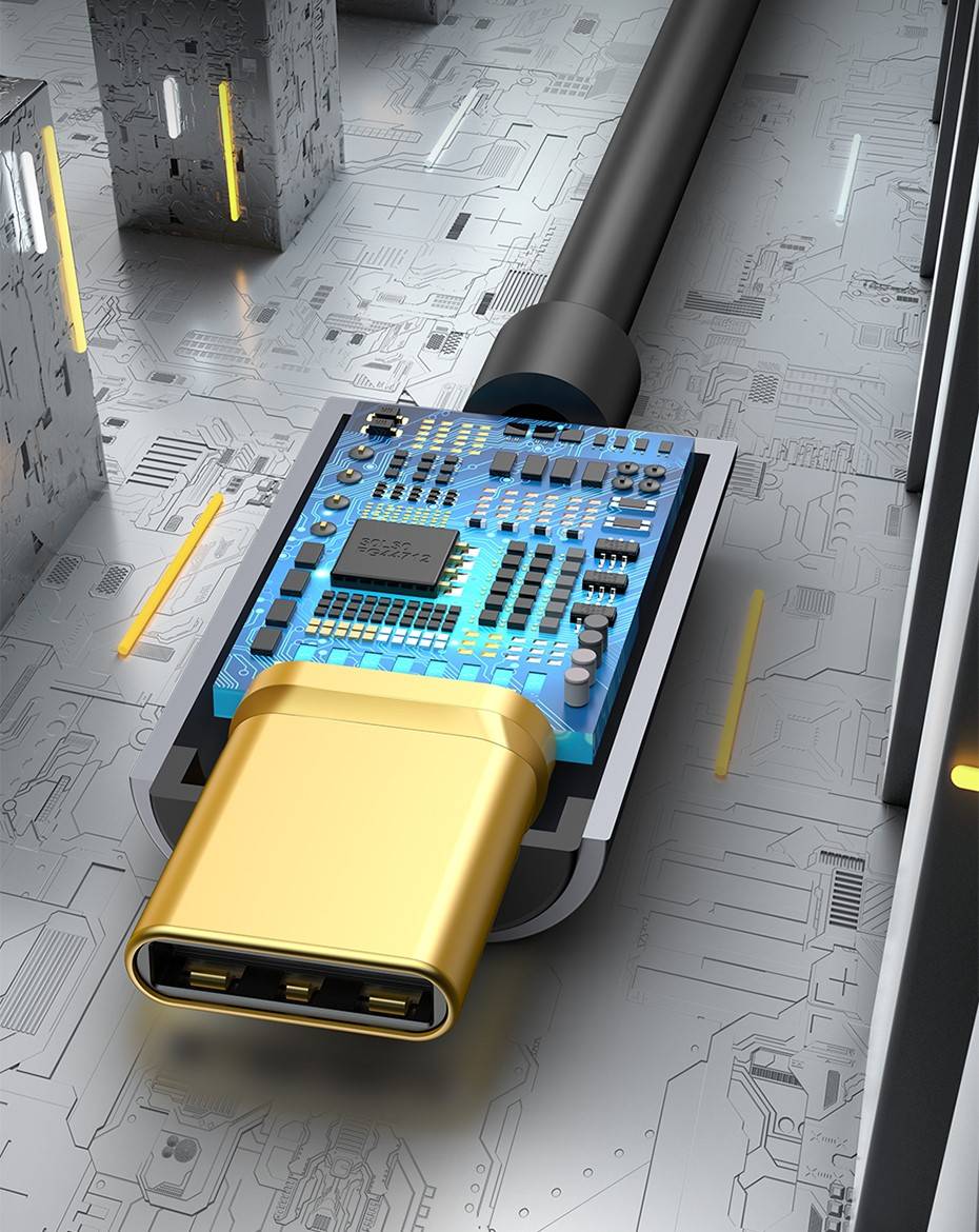 Adaptador de fone de ouvido Tipo C 3,5mm Baseus