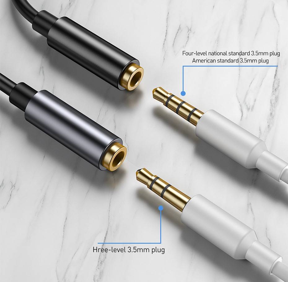 Adaptador de fone de ouvido Tipo C 3,5mm Baseus