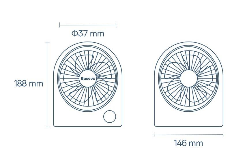 Ventilador de mesa ajustável Baseus