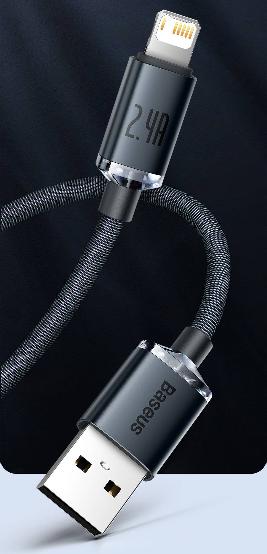 Cabo USB 2.4A para iPhone Design Translúcido Baseus