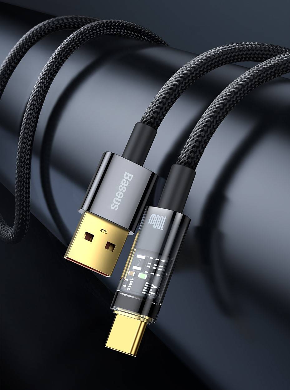 Cabo USB C 100W 6A Desligamento Automático Baseus