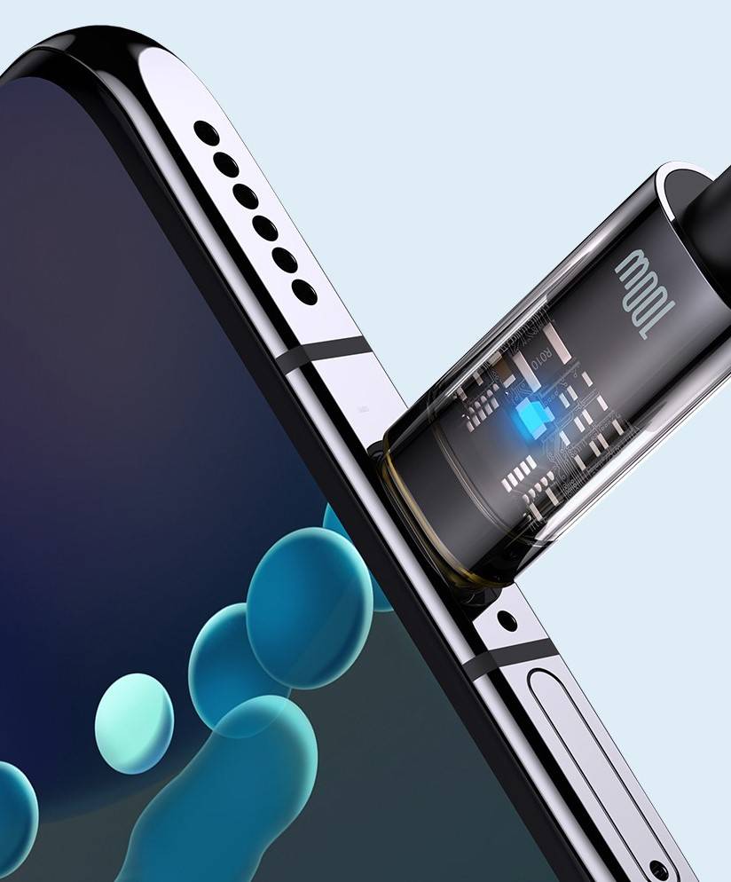 Cabo USB C 100W 6A Desligamento Automático Baseus