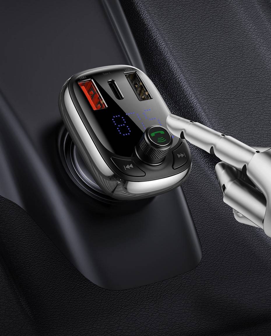Carregador veicular com transmissor FM Bluetooth 5.0 Baseus