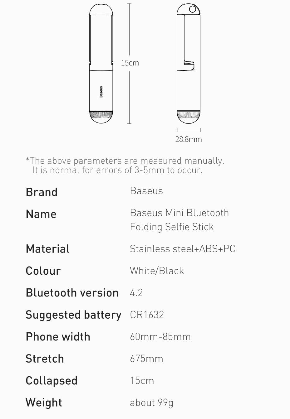 Vara de Selfie Bluetooth Baseus
