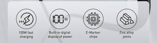 Cabo para carregamento rápido PD 100W USB C Para USB Tipo C Baseus