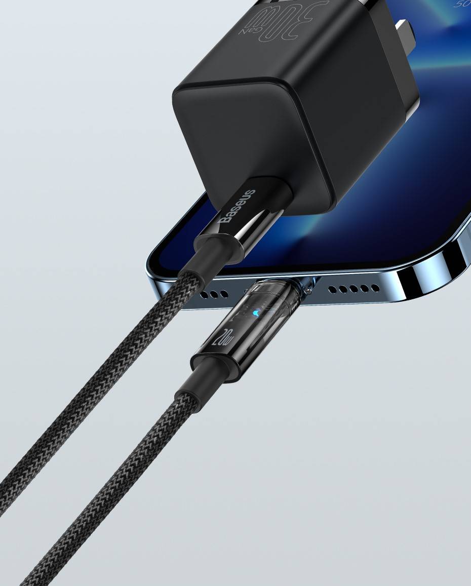 Cabo USB C para iPhone com Desligamento Automático 20W Baseus