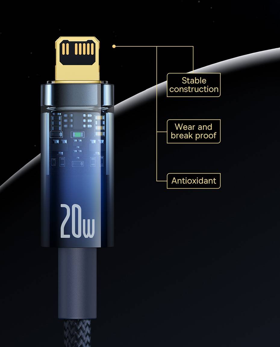 Cabo USB C para iPhone com Desligamento Automático 20W Baseus