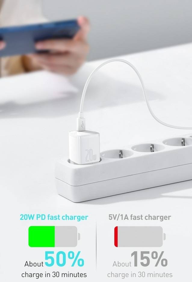 Kit Carregador 20W Tipo C com Cabo para iPhone Baseus