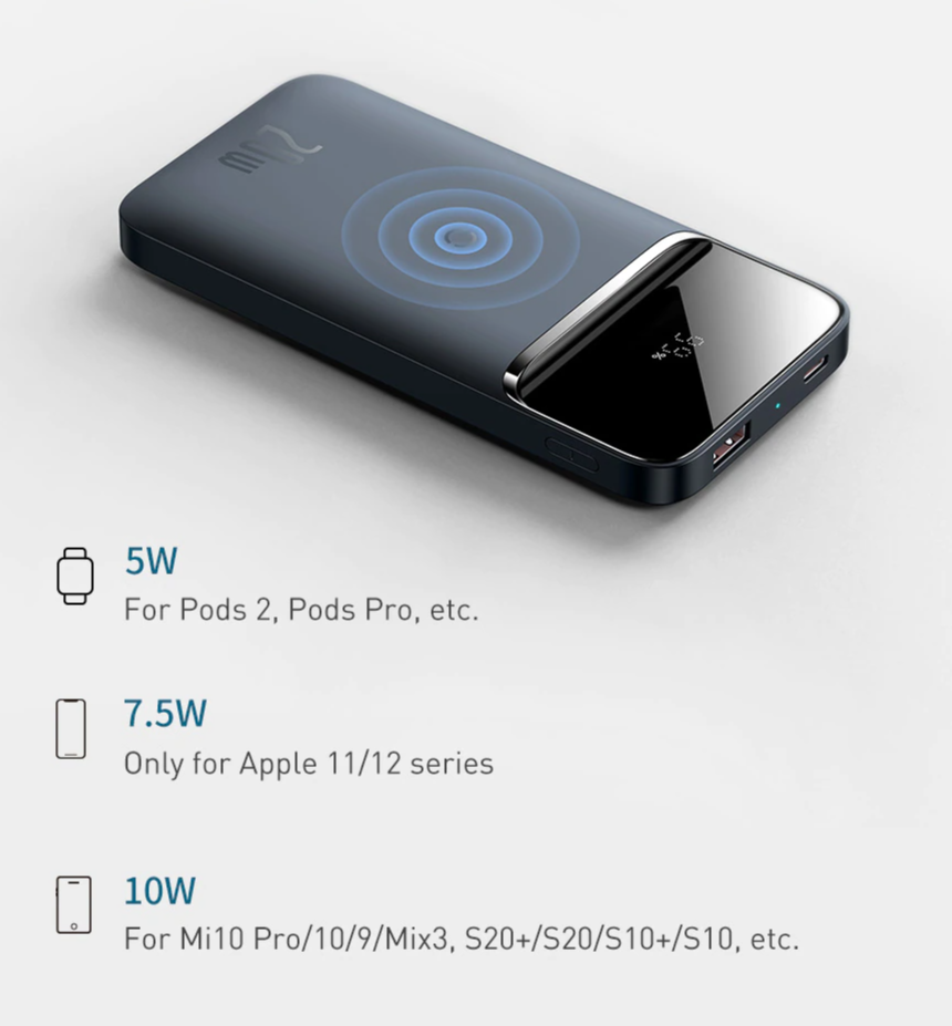 Power Bank magnético 10000mAh 20W Baseus