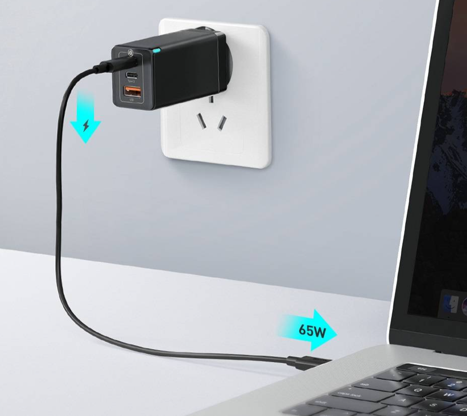 Carregador 65w GaN USB Tipo C Baseus