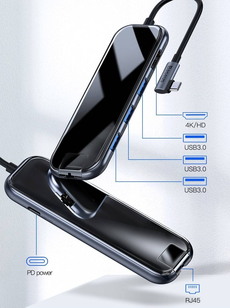 Hub USB C 6 em 1 Nova Versão Baseus