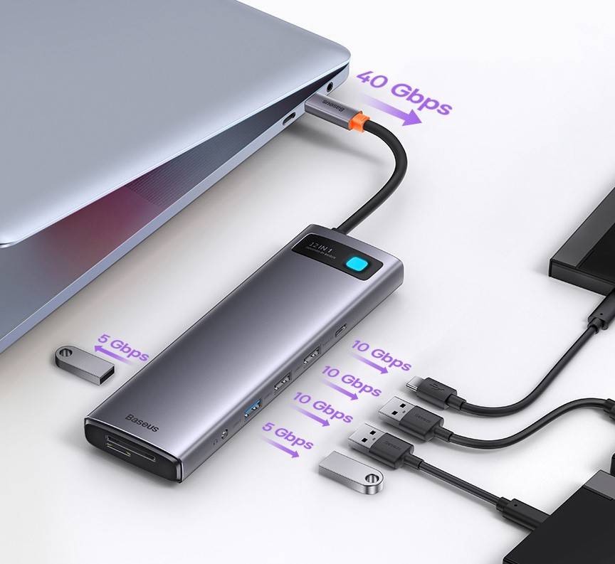 Hub USB C 12 em 1 Baseus