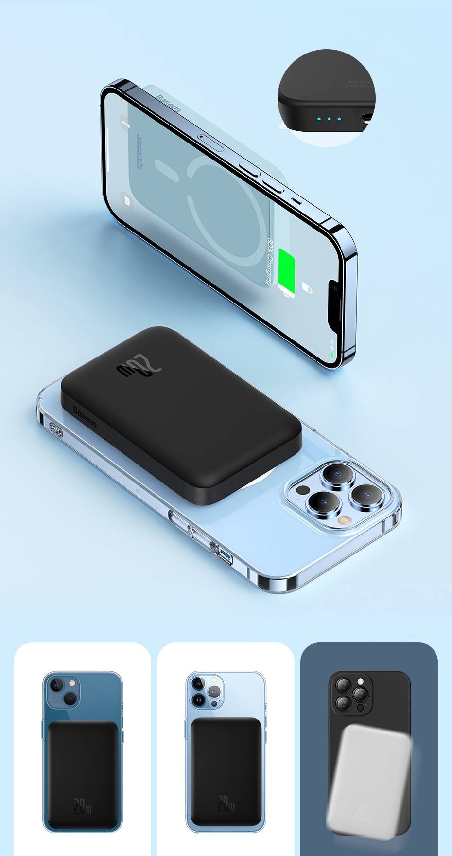 Banco de Potência MagSafe 10000mAh 20W Baseus