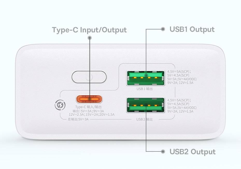 Power Bank Adaman2 30W 20000mAh VOOC Baseus