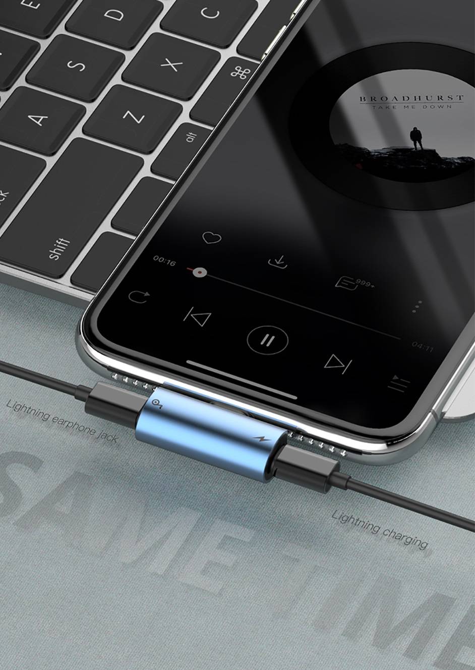 Adaptador 2 em 1 Lightning para iPhone Baseus