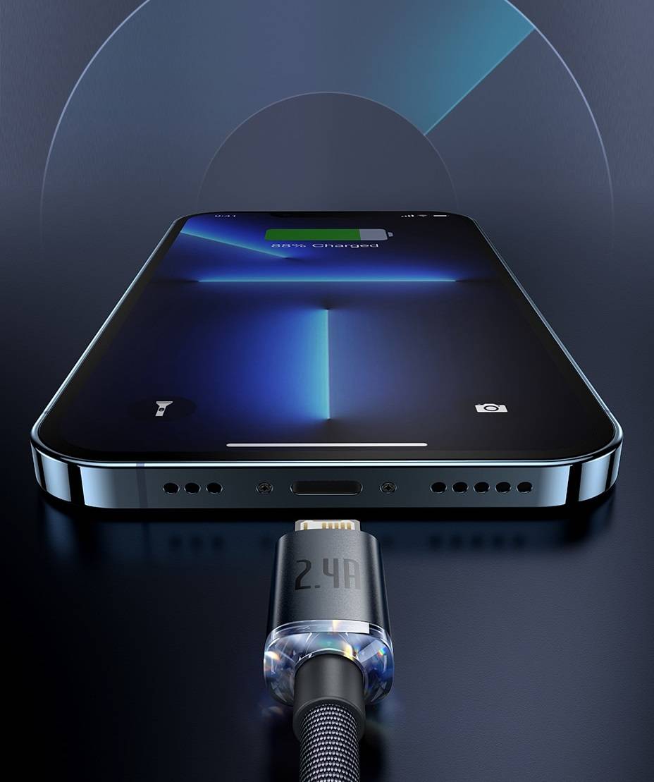 Cabo USB 2.4A para iPhone Design Translúcido Baseus
