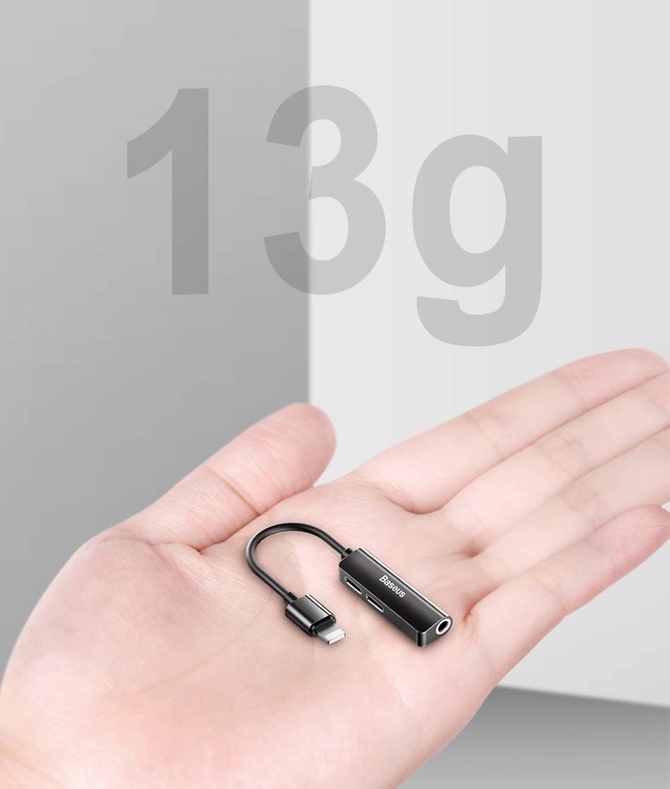 Adaptador 3 em 1 Lightning para iPhone com entrada P2 Baseus