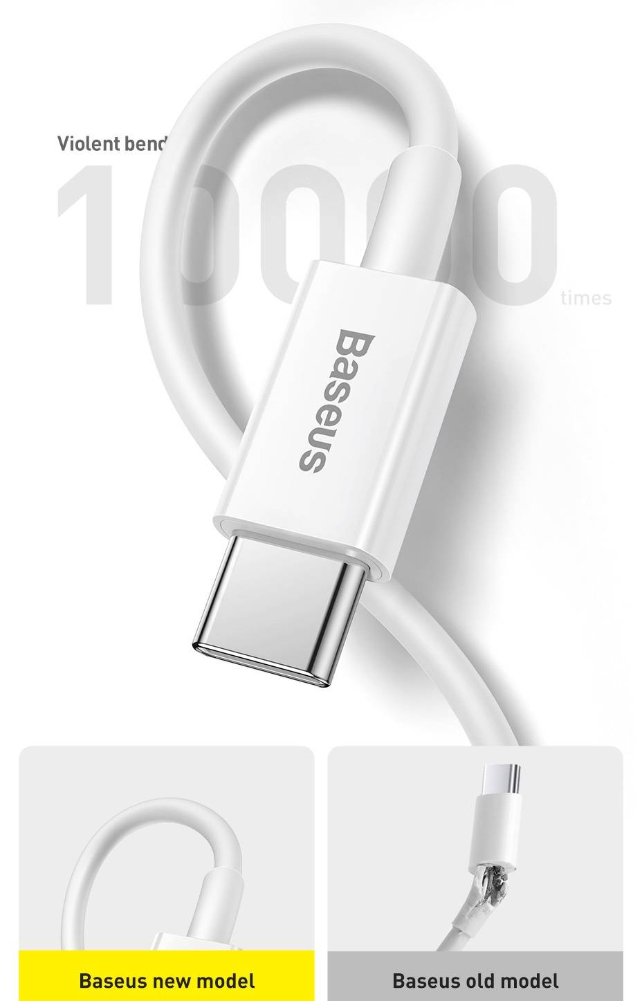 Cabo iPhone 20W PD USB Tipo C Baseus