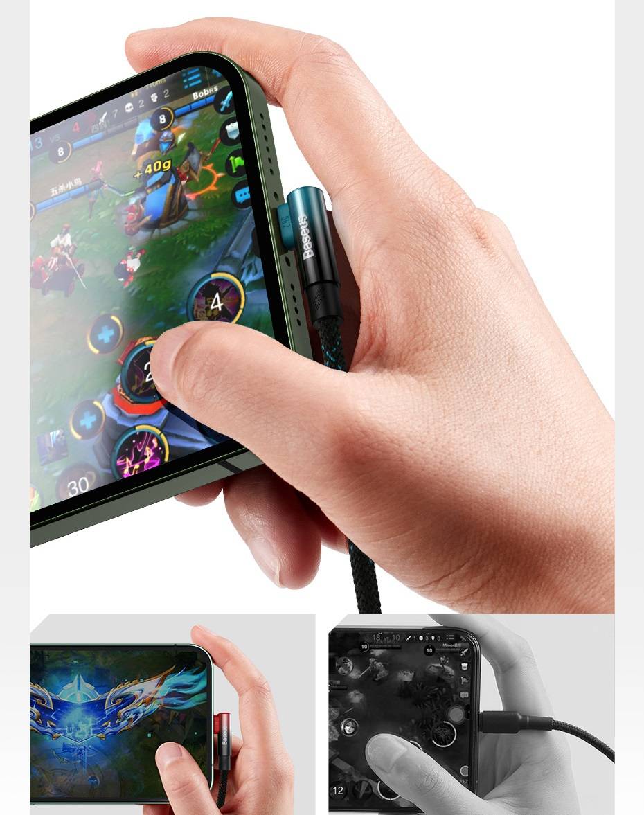Cabo USB para iPhone 90º MVP 2.4A Baseus