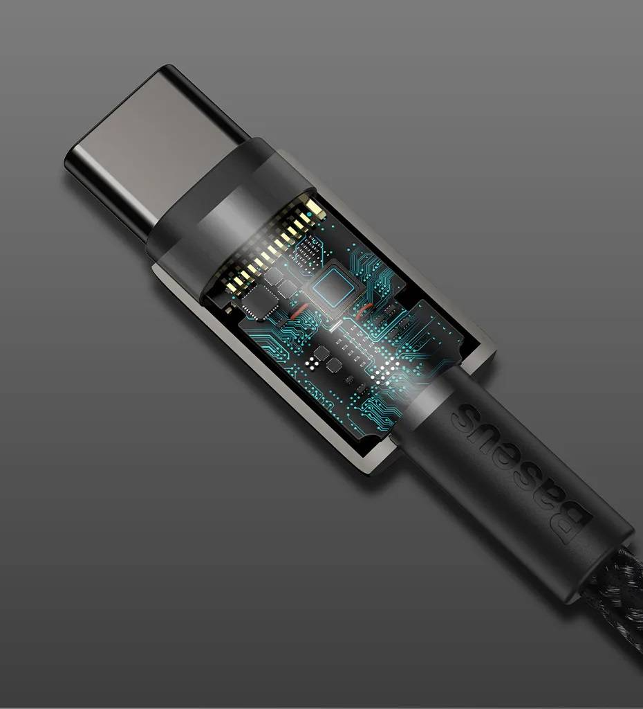 Cabo USB C para USB C 100W 5A QC4.0 Baseus