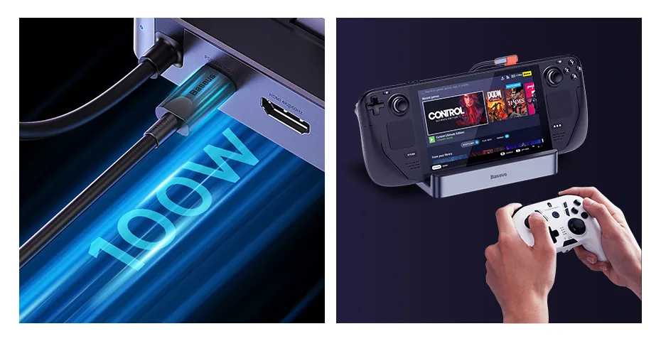 HUB USB C GamerX Estação de Ancoragem Baseus