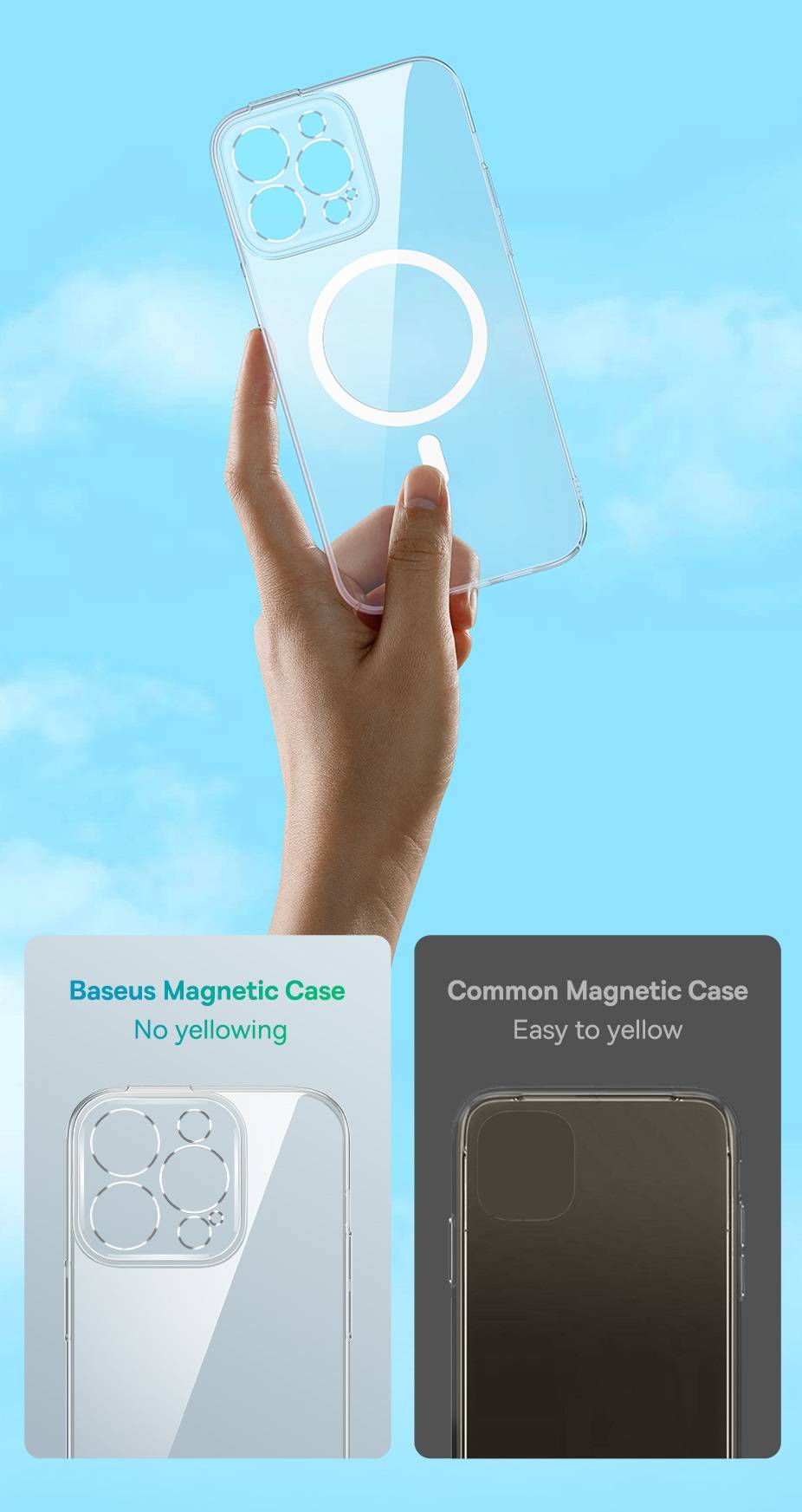 Capa Magnética Transparente para iPhone 14 Baseus