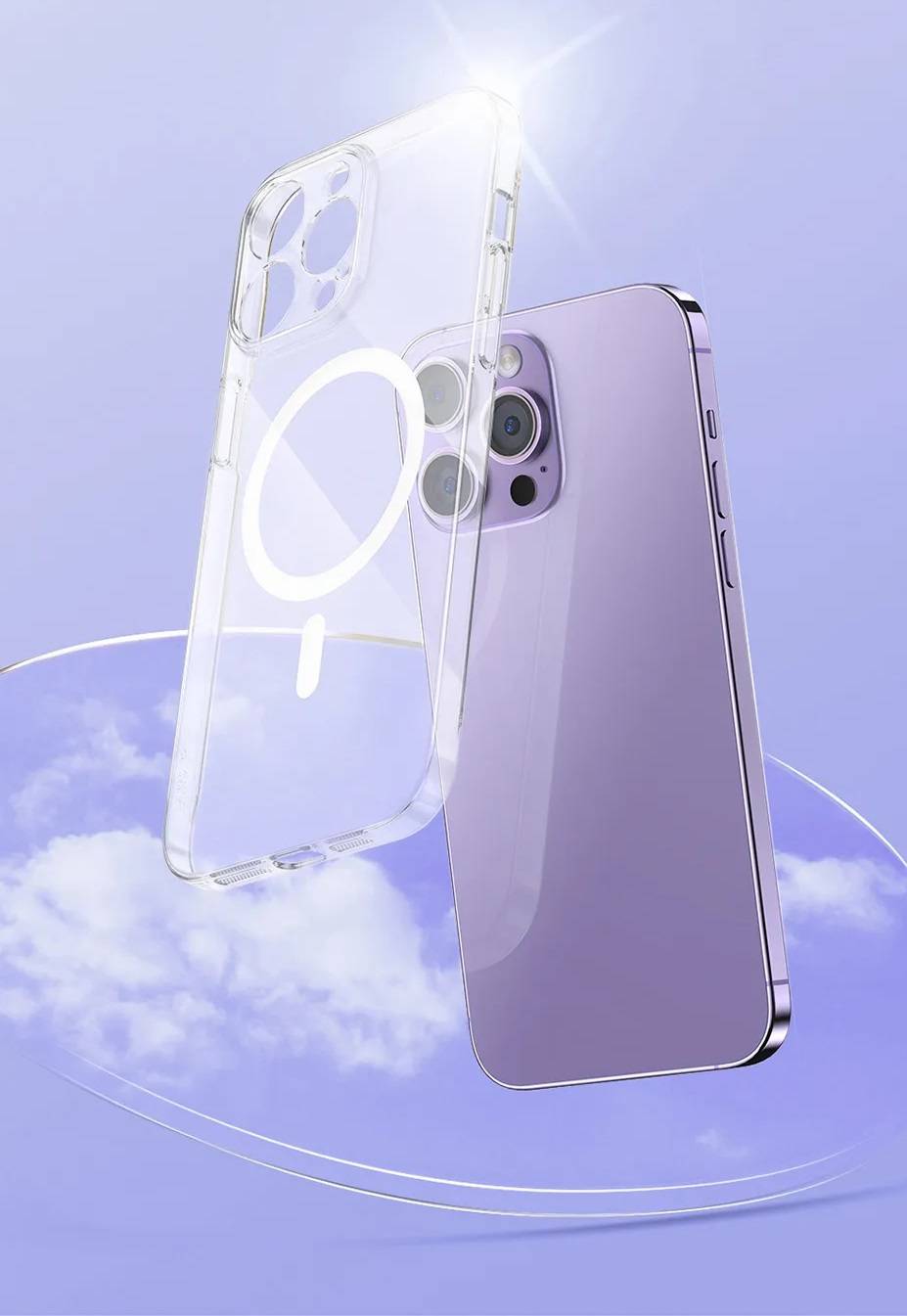 Capa Magnética Transparente para iPhone 11, 12, 13 e 14 + Película Baseus