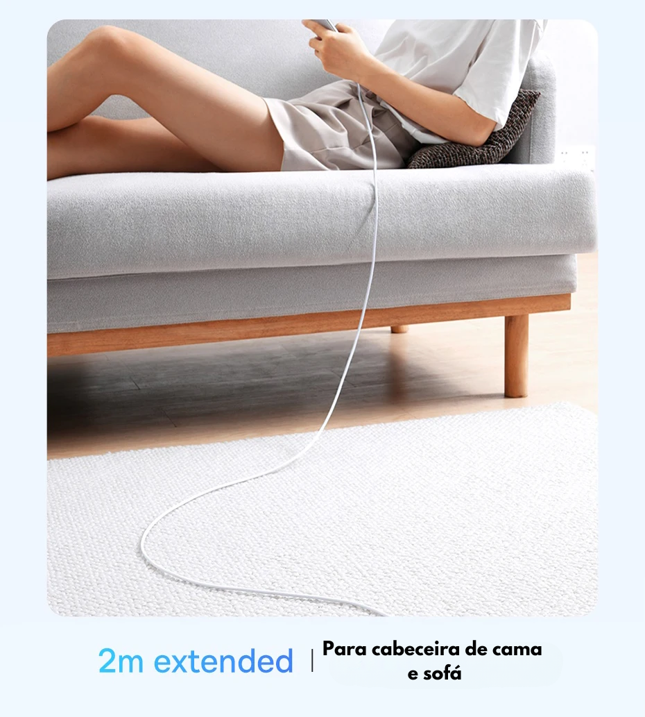Cabo USB C Dados e Carregamento Rápido 100W Branco Baseus