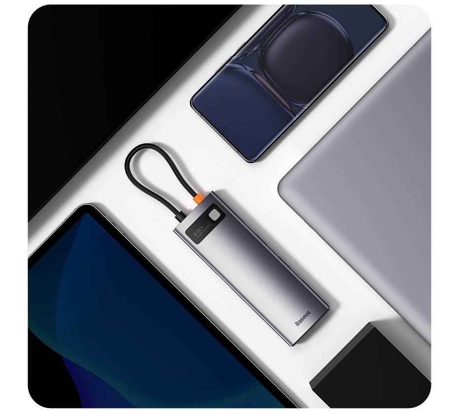 Hub USB C HDMI RJ45 60Hz Atualizado Baseus