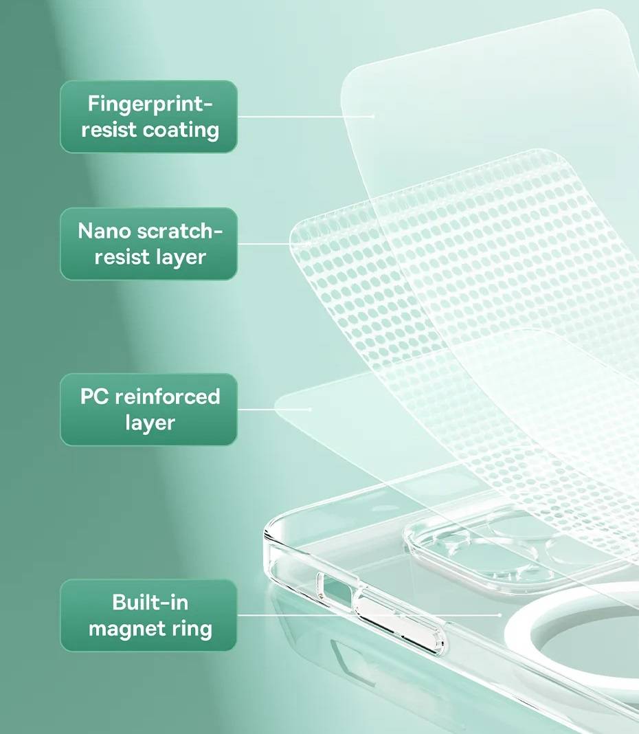 Kit Capa Transparente Magnética para iPhone 15 + Película Baseus