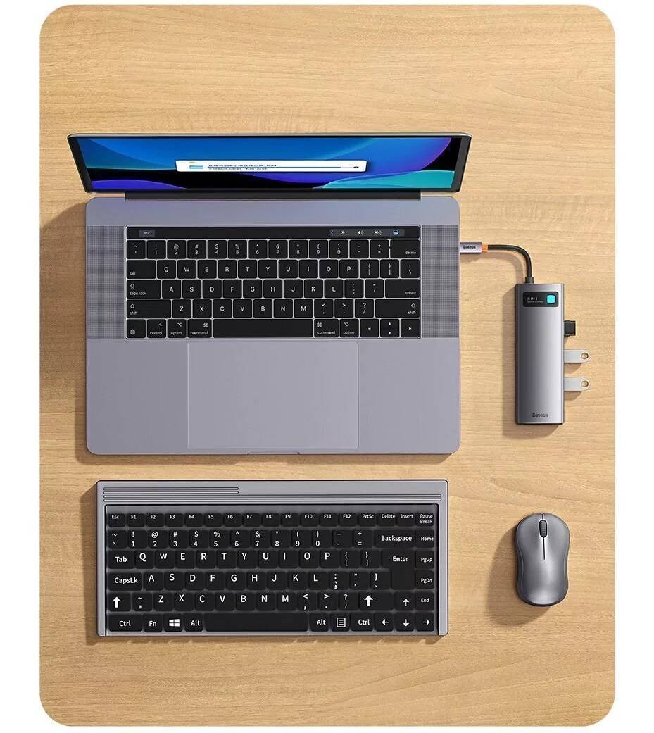 Hub USB C HDMI RJ45 60Hz Atualizado Baseus