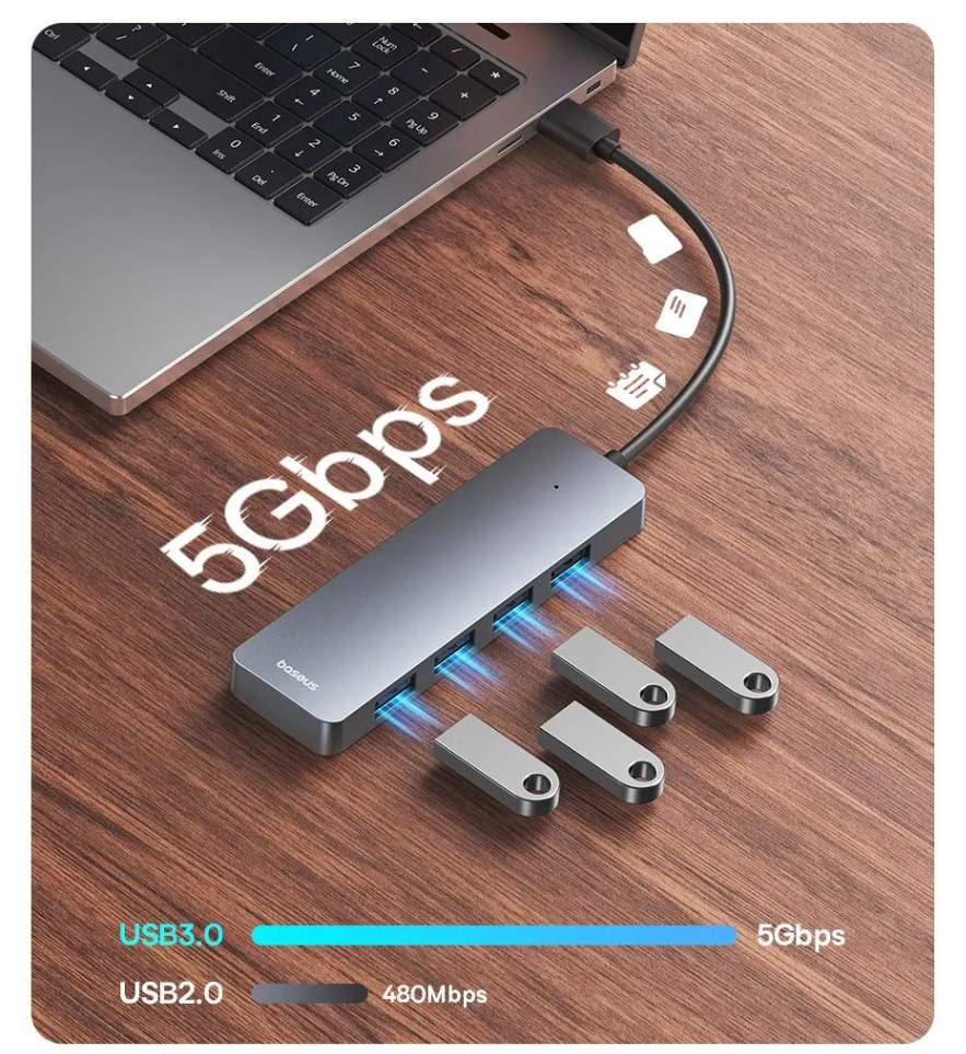 Hub USB 3.0 4 em 1 UltraJoy Baseus