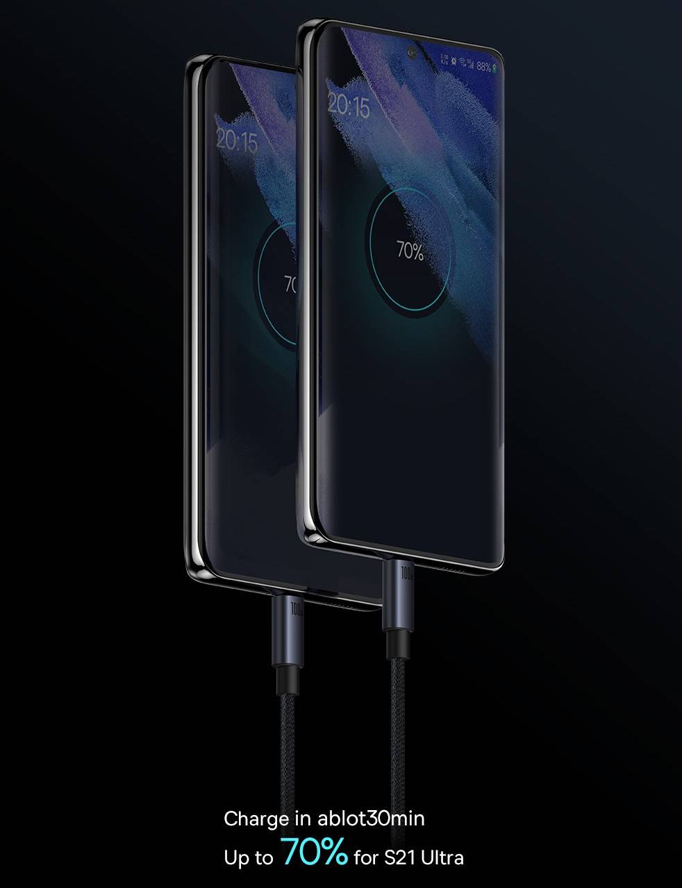 Cabo USB C 100W Ultra Rápido Baseus