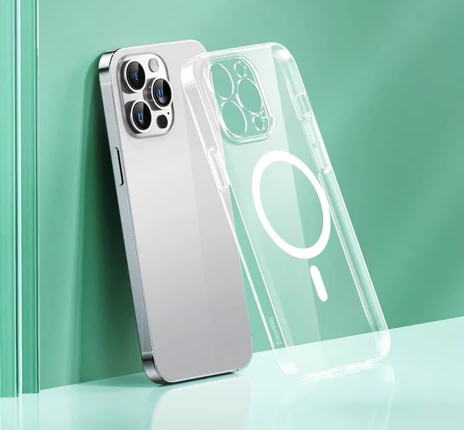 Kit Capa Transparente Magnética para iPhone 15 + Película Baseus