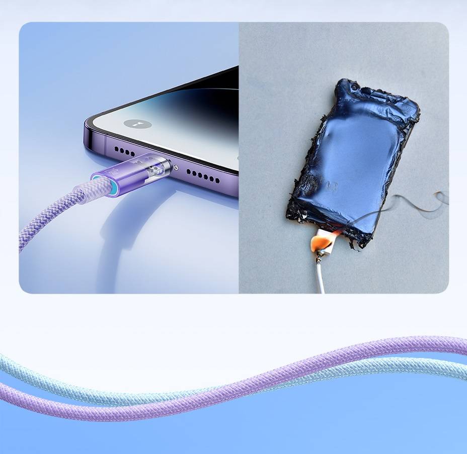 Cabo USB para iPhone 20W com Controle de Temperatura Baseus