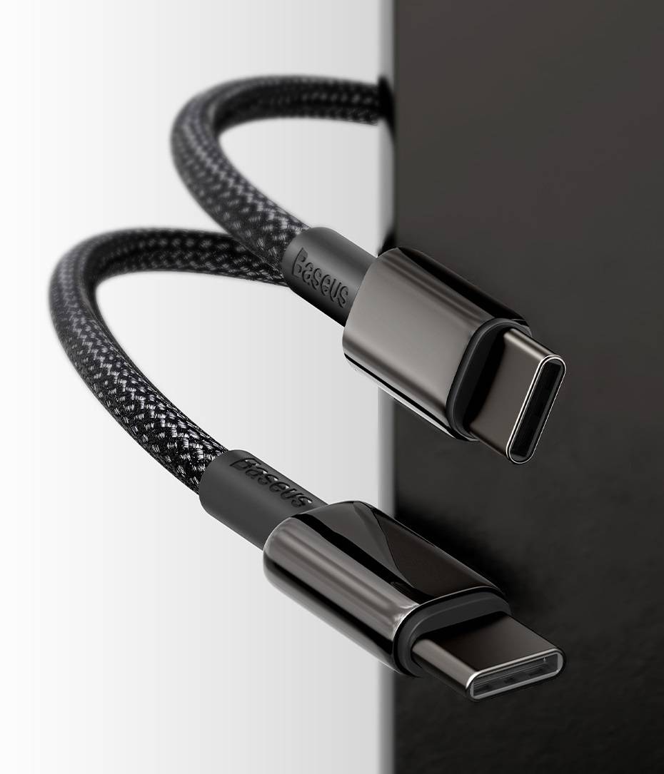Cabo USB C para USB C 100W 5A QC4.0 Baseus