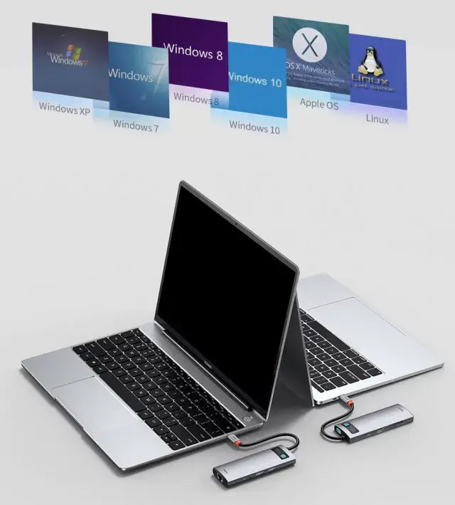 Hub USB C HDMI RJ45 60Hz Atualizado Baseus
