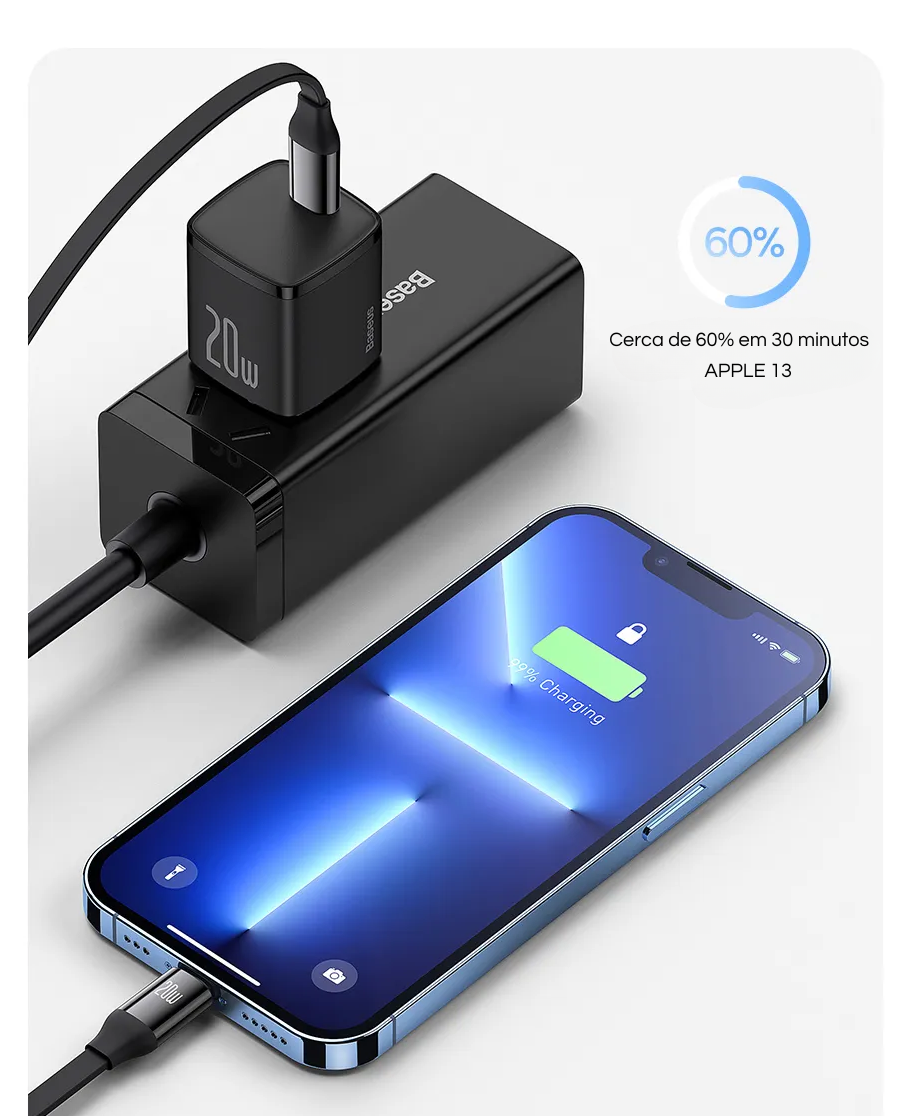 Cabo Retrátil 66W/100W 3 em 1 Baseus