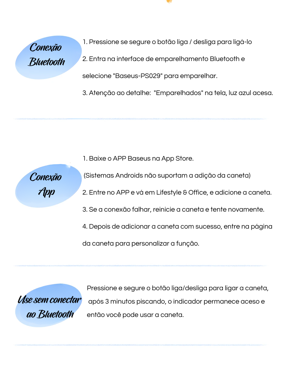 Caneta Capacitiva Stylus Plug-in Baseus