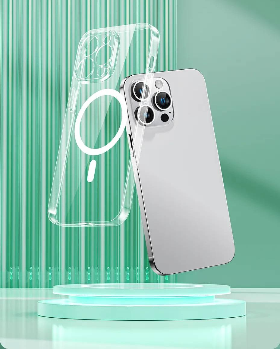 Kit Capa Transparente Magnética para iPhone 15 + Película Baseus