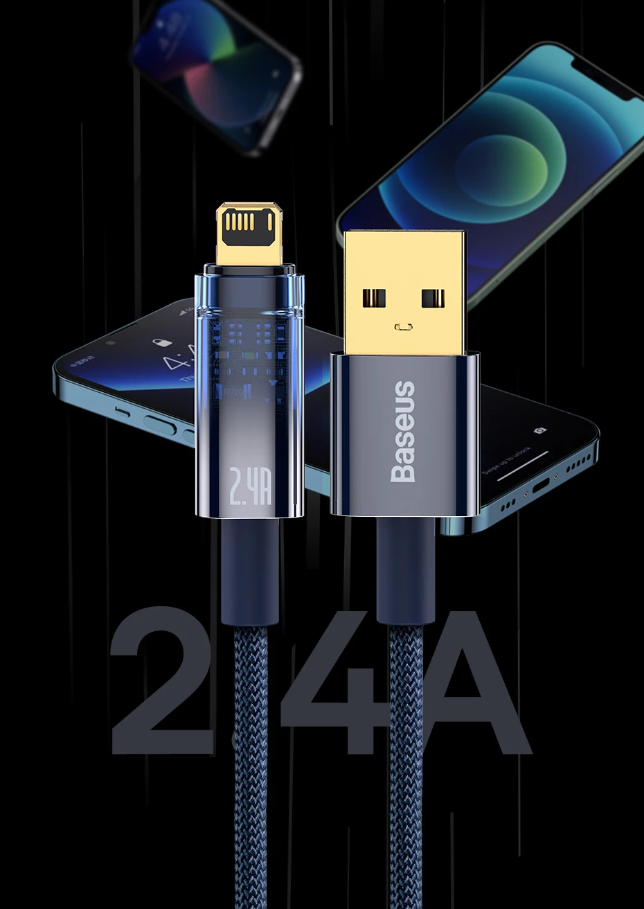 Cabo USB 2.4A para iPhone com Desligamento Automático Baseus