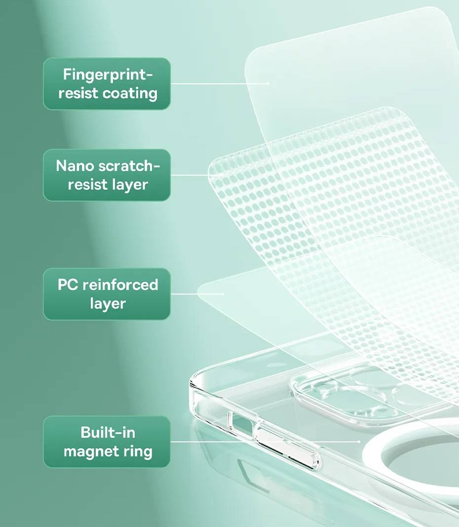 Kit Capa Transparente Magnética para iPhone 15 + Película Baseus