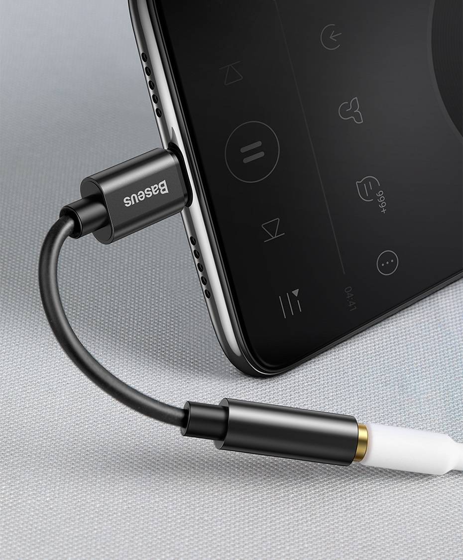 Adaptador de fone de ouvido Tipo C 3,5mm Baseus