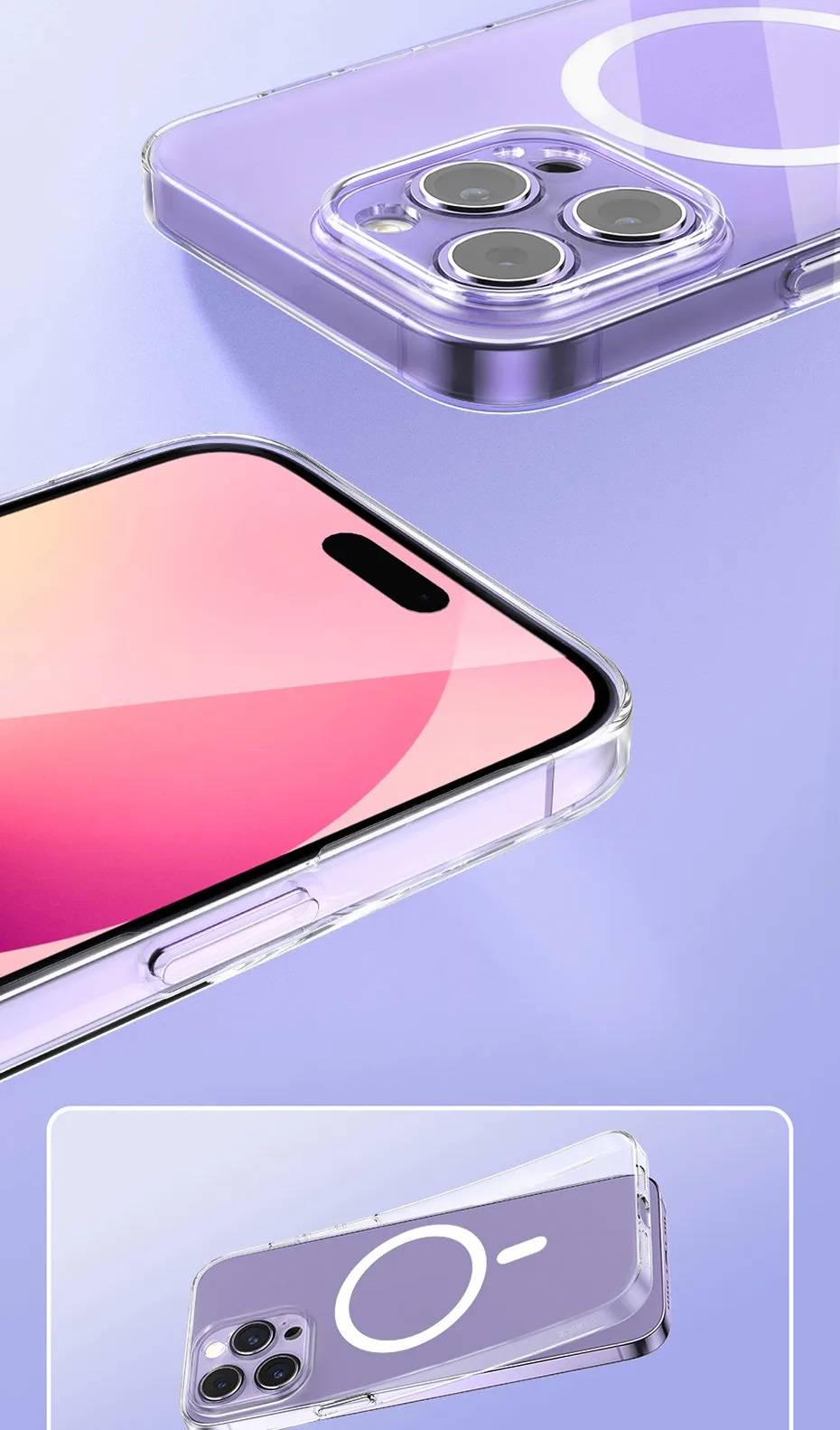 Capa Magnética Transparente para iPhone 11, 12, 13 e 14 + Película Baseus