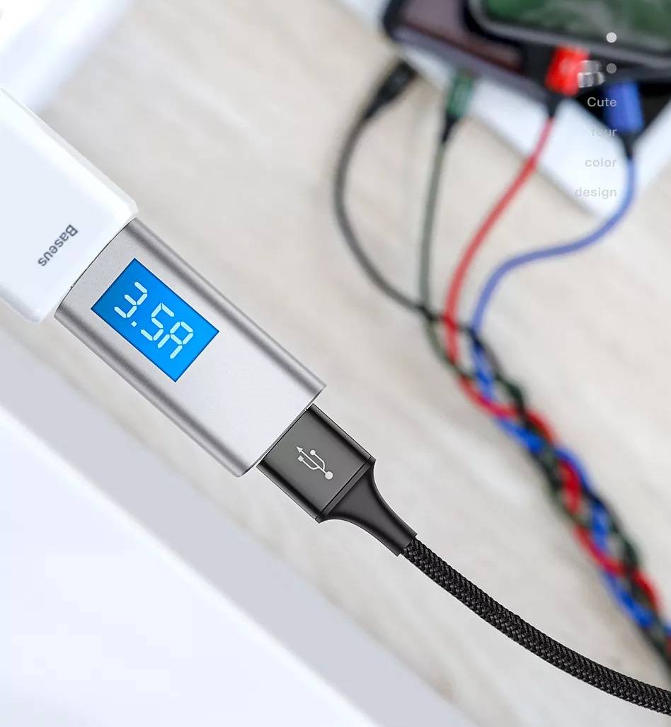 Cabo USB 4 em 1 Colorido 3.5A Baseus