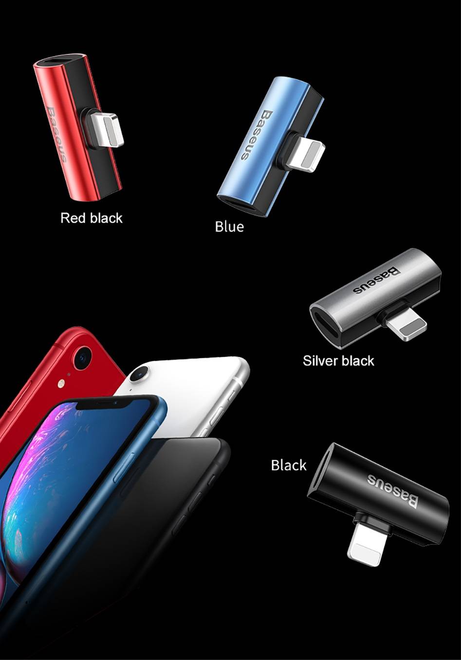 Adaptador 2 em 1 Lightning para iPhone Baseus
